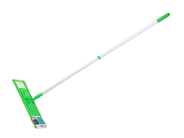Швабра для пола с насадкой из микрофибры, зеленая, PERFECTO LINEA (Телескопическая рукоятка 67-120 см) Арт. 43-392013 - фото