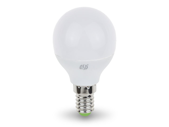 Лампа светодиодная G45 ШАР 3.5 Вт 160-260В E14 4000К ASD (30 Вт аналог лампы накал., 320Лм, нейтральный белый свет) Арт. 4690612002033