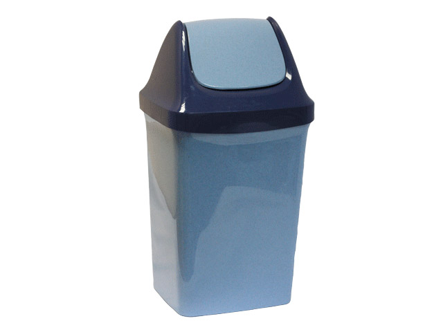 Контейнер для мусора СВИНГ 9л (голубой мрамор) (IDEA) Арт. М2461 - фото
