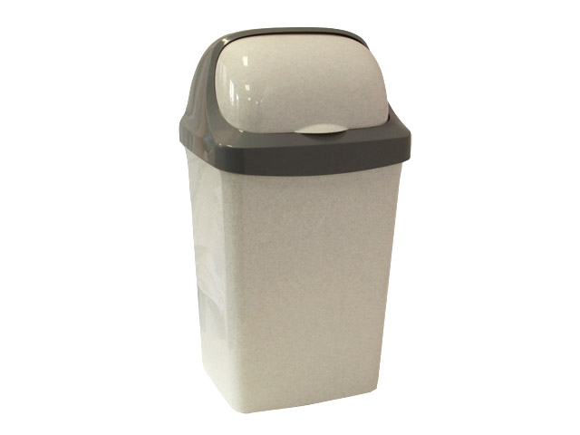 Контейнер для мусора РОЛЛ ТОП 9л (мраморный) IDEA Арт.М2465 - фото