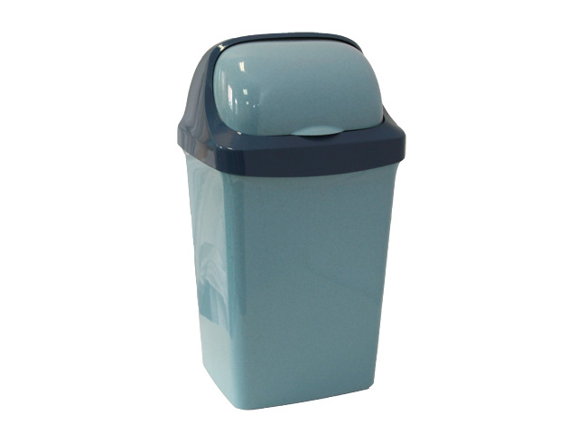 Контейнер для мусора РОЛЛ ТОП 15л (голубой мрамор) (IDEA) Арт. М2466 - фото