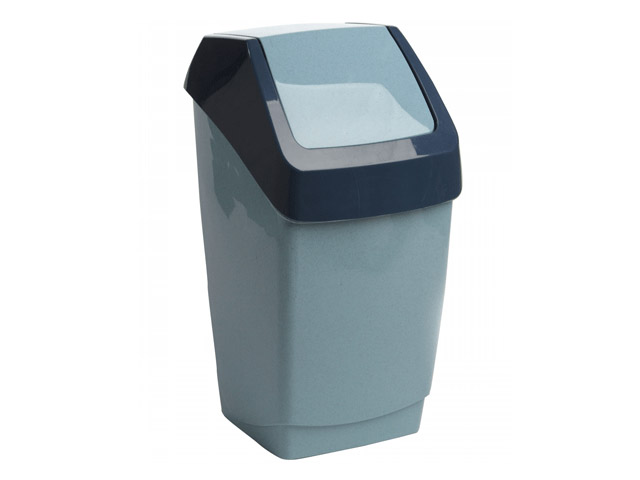 Контейнер для мусора ХАПС 7л (голубой мрамор) (IDEA) Арт. М2470 - фото