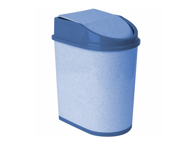 Контейнер для мусора 5л (голубой мрамор) (IDEA) Арт. М2480 - фото