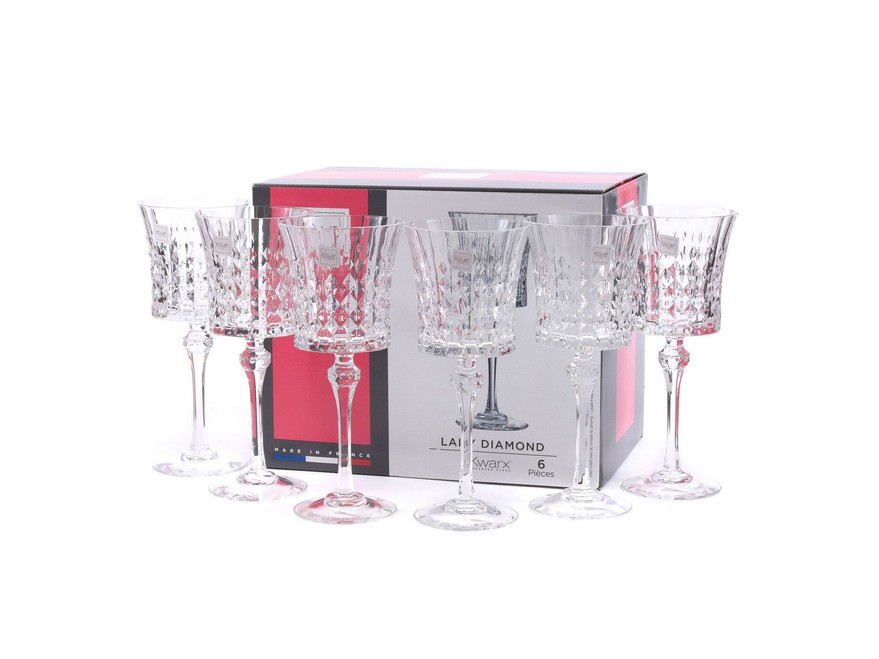 Набор бокалов для вина стеклянных ''lady diamond'' 6 шт 190 мл (арт l9744, код 211159) Арт.93321
