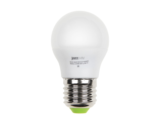 Лампа светодиодная G45 ШАР 7 Вт POWER E27 3000К JAZZWAY (60 Вт аналог лампы накал., 530Лм, теплый белый свет) Арт. 1027863-2 - фото