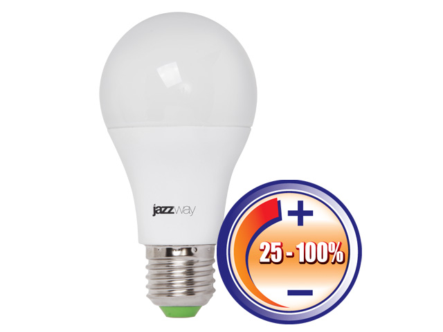 Лампа светодиодная A60 СТАНДАРТ DIM 10 Вт 160-260В E27 4000К JAZZWAY (60 Вт аналог лампы накал., 840Лм, нейтральный белый свет) Арт. 2859228