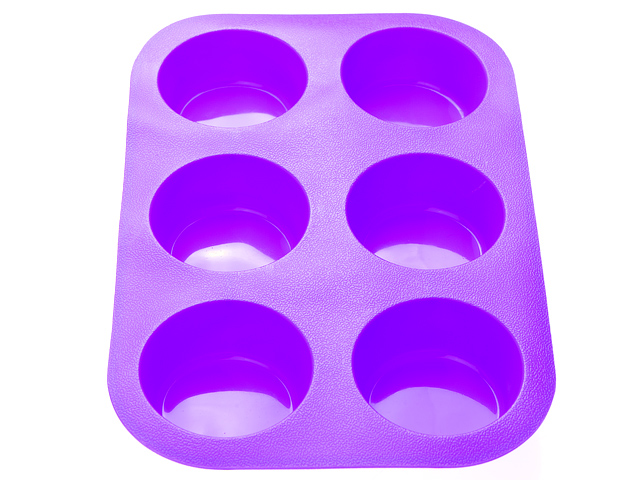 Форма для выпечки, силиконовая, прямоугольная на 6 кексов, 26 х 17.5 х 3 см, фиолет., PERFECTO LINEA Арт. 20-000411