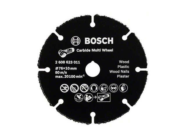 Круг отрезной 76х1.0x10.0 мм для дерева Multi Wheel BOSCH (для GWS 10,8-76 V-EC) Арт. 2608623011 - фото
