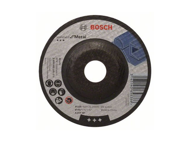 Круг обдирочный 115х6x22.2 мм для металла Standard BOSCH Арт.2608603181