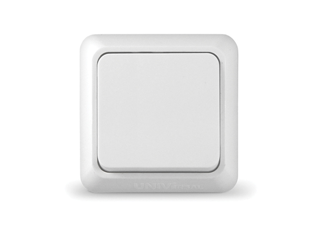 Выключатель 1 клав. (открытый) белый, Олимп, UNIVersal Арт. О0021 - фото