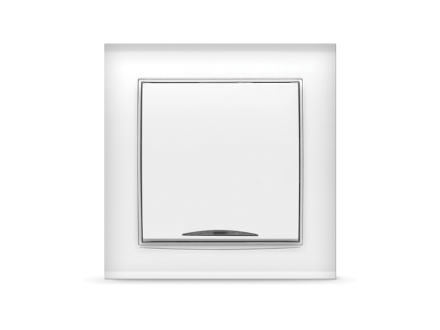 Выключатель 1 клав. с подсветкой (скрытый) белый, Бриллиант, UNIVersal Арт. 7947397