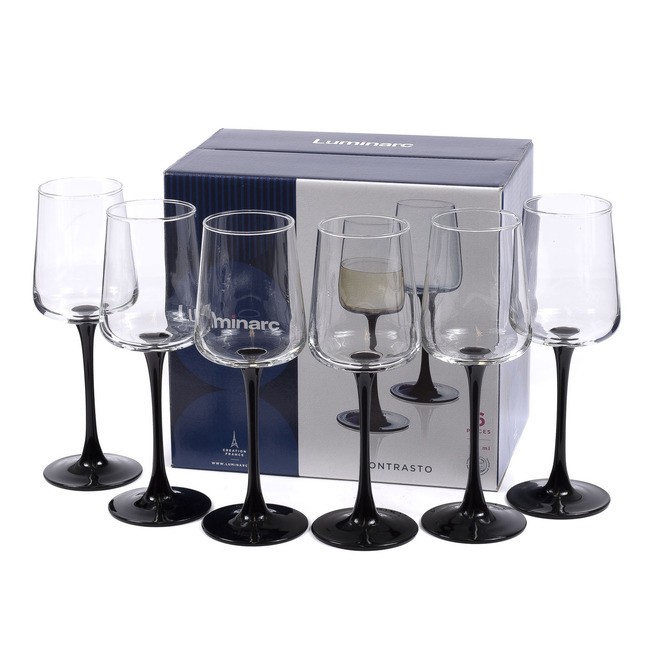 Набор бокалов для вина стеклянных ''contrasto'' 6 шт. 350 мл (арт. P8921, код 039913) Арт.94730 - фото