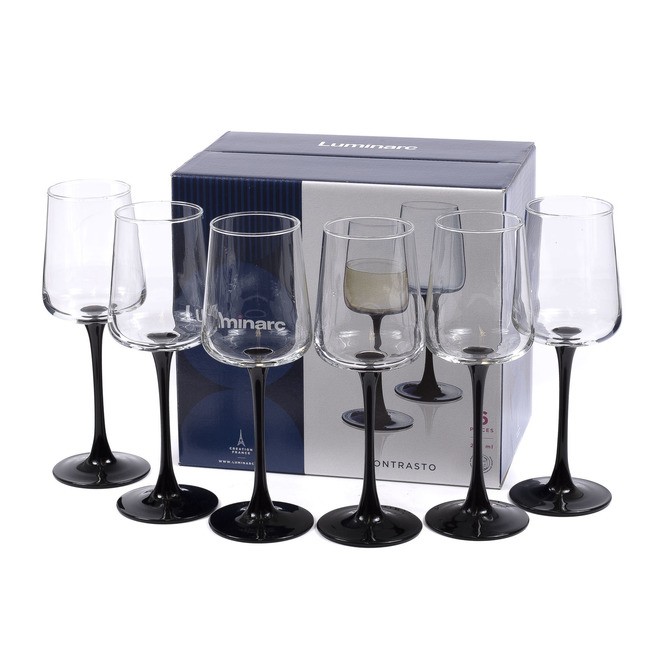 Набор бокалов для вина стеклянных ''contrasto'' 6 шт. 250 мл (арт. P8922, код 039920) Арт.94731