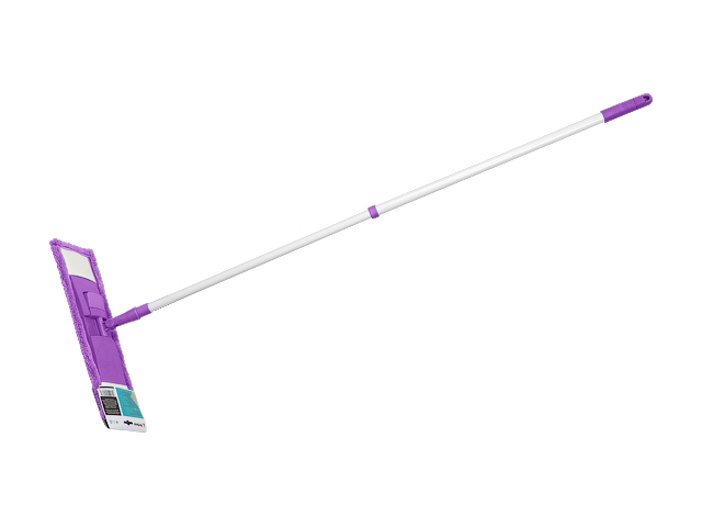 Швабра для пола с насадкой из микрофибры, фиолетовая, PERFECTO LINEA (Телескопическая рукоятка 67-120 см.) Арт.43-392010 - фото