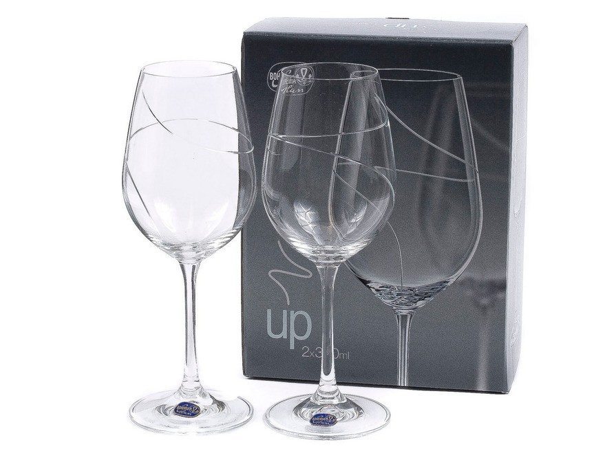 Набор бокалов для вина стеклянных ''up'' 2 шт. 350 мл (арт. 40729/lb/br071/350) Арт.95596 - фото