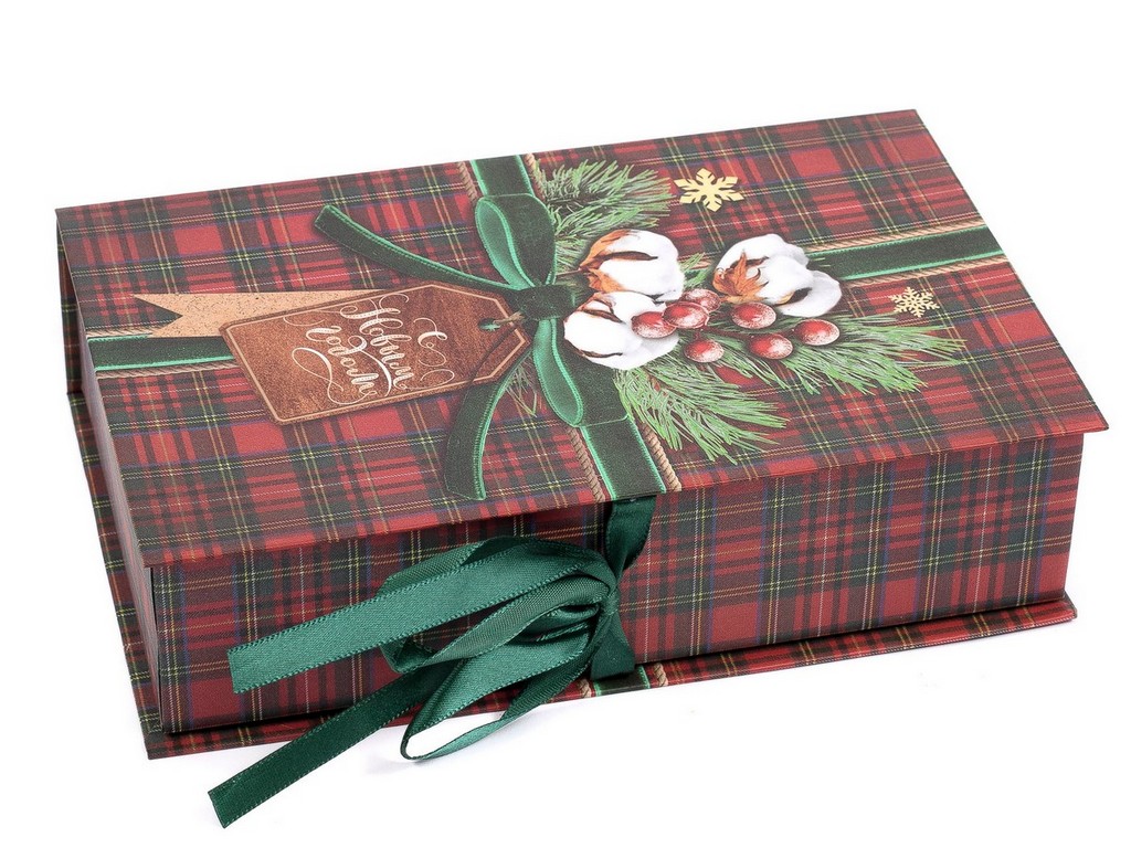 Коробка для новогоднего подарка картонная 