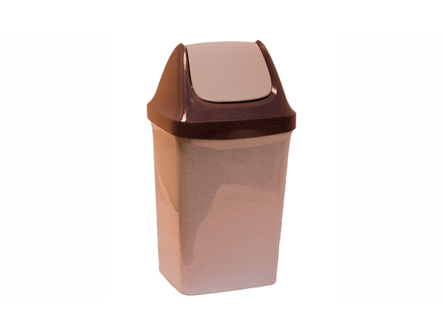 Контейнер для мусора СВИНГ 9л (бежевый мрамор) IDEA Арт.М2461