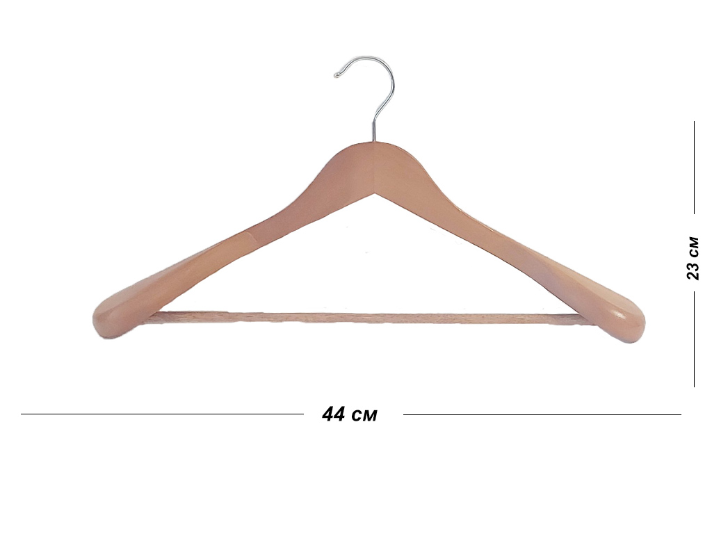 Вешалки-плечики для одежды с антискользящей перекладиной Арт.JH 9708 цвет - натуральный