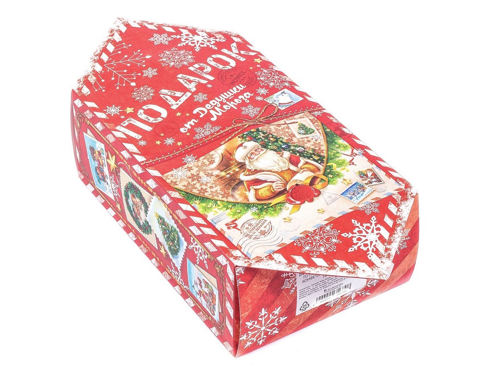 Коробка для новогоднего подарка картонная в виде конфеты 14,6*9,3*5,3 см (арт. 25202281, код 237562), Арт.99468 - фото