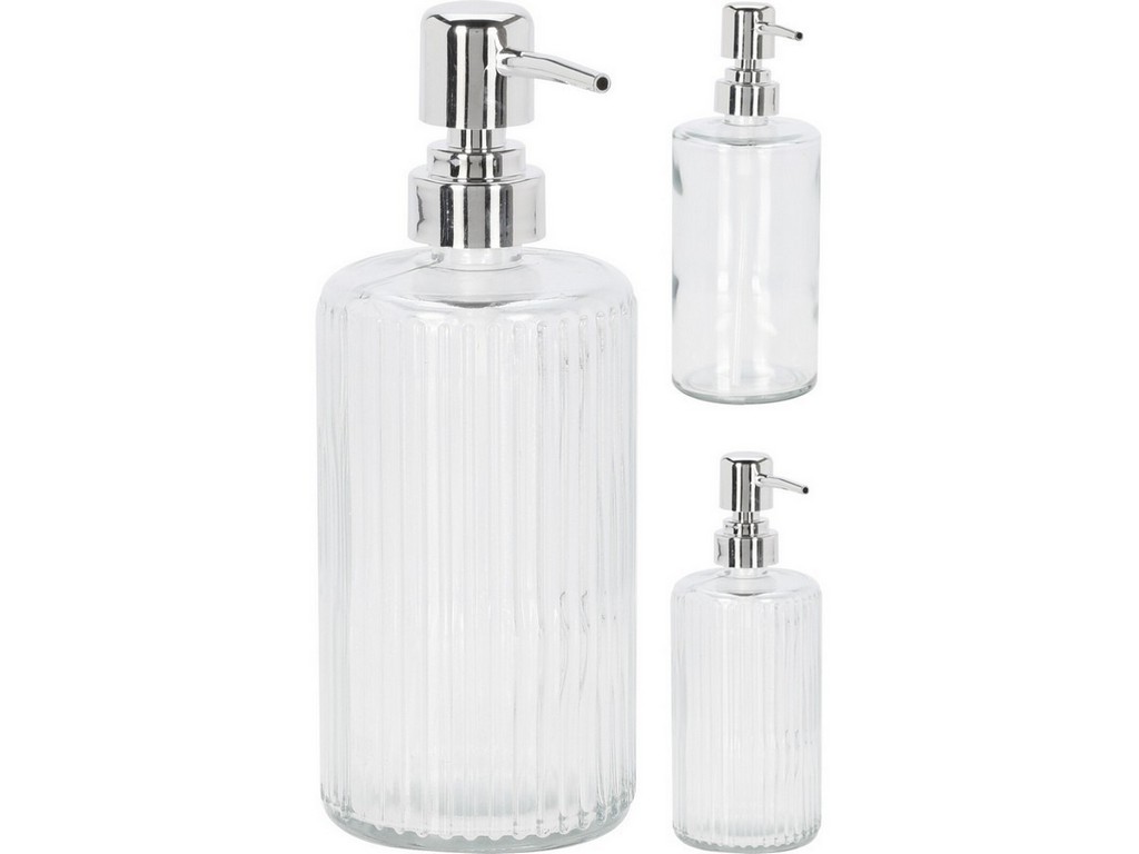 Дозатор для жидкого мыла стекло/пластмасса 300 мл/7,5*20 см (код 845901),  Арт.99560 - фото