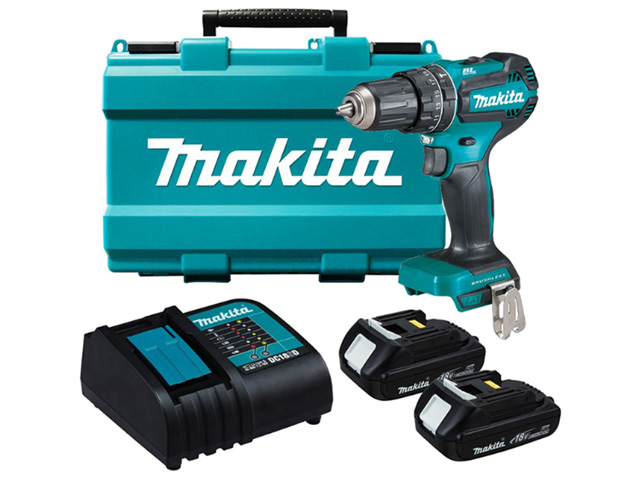 Аккум. ударная дрель-шуруповерт MAKITA DHP 485 SYE в чем. (18.0 В, 2 акк., 1.5 А/ч Li-Ion, 2 скор., 50 Нм, шурупы до 10 мм, сверление в металле до 13  Арт.DHP485SYE - фото