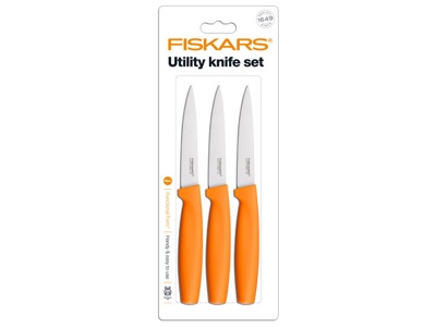 Набор ножей для чистки 3 шт. оранжевый Functional Form Fiskars (1014275) (FISKARS)