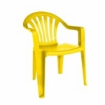 Стул пластиковый кресло садовое  Пальма-1 желтый - фото
