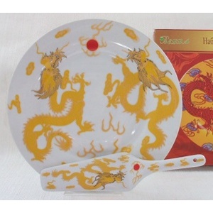 Набор для торта фарфоровый ''Китайские мотивы'' 2 пр.: Блюдо 27 см, лопатка  Арт. 49054 - фото