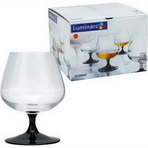 Набор бокалов для коньяка стеклянных Luminarc DOMINO NOIR -  4 шт. 410 мл Арт. 76364 - фото