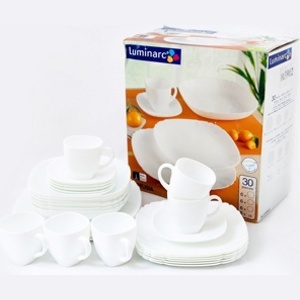 Набор посуды стеклокерамической Luminarc ''Lotusia'' 30 пр.: 18 тарелок 23/22,5/27 см, 6 чашек с блюдцами 220 мл Арт. 76320 - фото