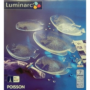 Набор тарелок стеклянных Luminarc ''Fish'' 7 шт. 39/27 см  Арт. 69619 - фото