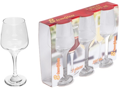 Набор бокалов для вина, 3 шт., 295 мл, 190х79 мм, серия Splash, DIAMOND (SW133A-40)