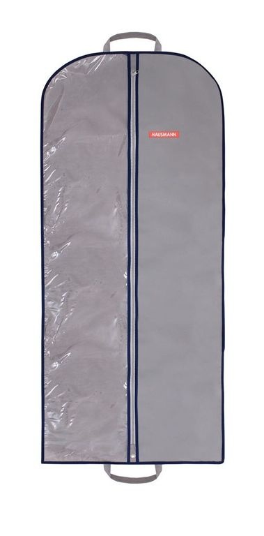Чехол для одежды Hausmann со стенкой из ПВХ и ручками 60*140, серый Арт.HM-701402GN