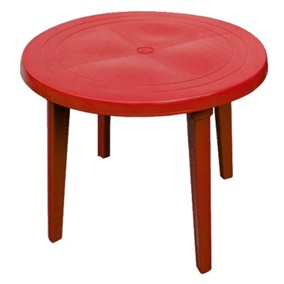 Стол пластиковый круглый красный d=90см Арт.357