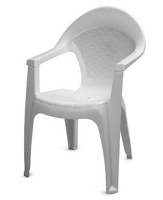 Кресло садовое стул пластиковый Барселона белый - фото