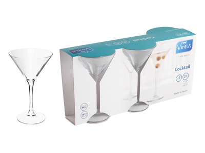 Набор бокалов для мартини, 3 шт., 210 мл, 180х110 мм, серия Cocktail, VINTIA (V073440) - фото