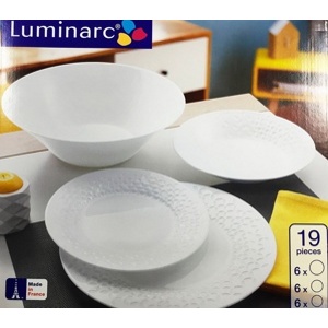 Набор посуды стеклокерамический Luminarc ''Epona'' 19 пр.: 18 тарелок 22/23/28 см, Салатник 29 см Арт. 76010