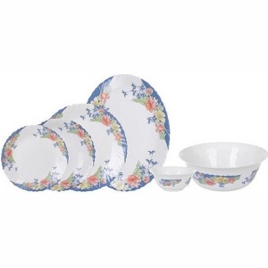 Набор посуды стеклокерамической Luminarc ''Florine'' 26 пр.: 18 тарелок 19/21/25 см, 7 салатников 12/25 см, Блюдо 33 см Арт. 76896 - фото