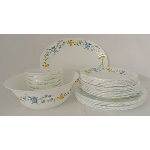 Набор посуды стеклокерамической Luminarc ''Cybele'' 26 пр.: 18 тарелок 19/21/25 см, 7 салатников 12/25 см, Блюдо 33 см Арт. 76888 - фото