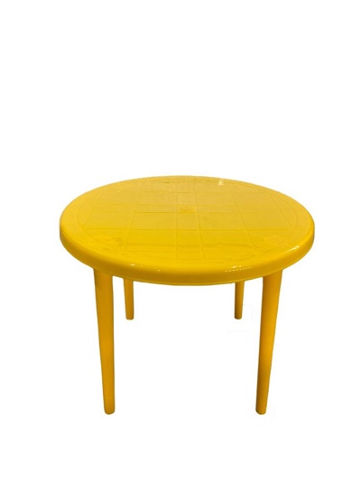 Стол пластиковый круглый желтый ф90см
