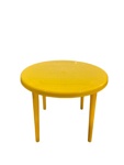 Стол пластиковый круглый желтый ф90см - фото