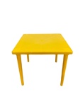 Стол пластиковый 80Х80см квадратный желтый - фото