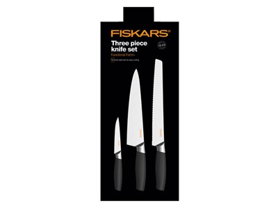 Набор ножей 3 шт. (нож для хлеба, нож кухонный, нож для овощей) Functional Form+ Fiskars (1016006) (FISKARS)