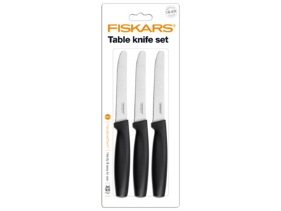 Набор ножей столовых 3 шт. черный Functional Form Fiskars (1014279) (FISKARS)