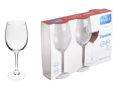 Набор бокалов для вина, 3 шт., 250 мл, 182х71 мм, серия Ilusion, VINTIA (V050440)